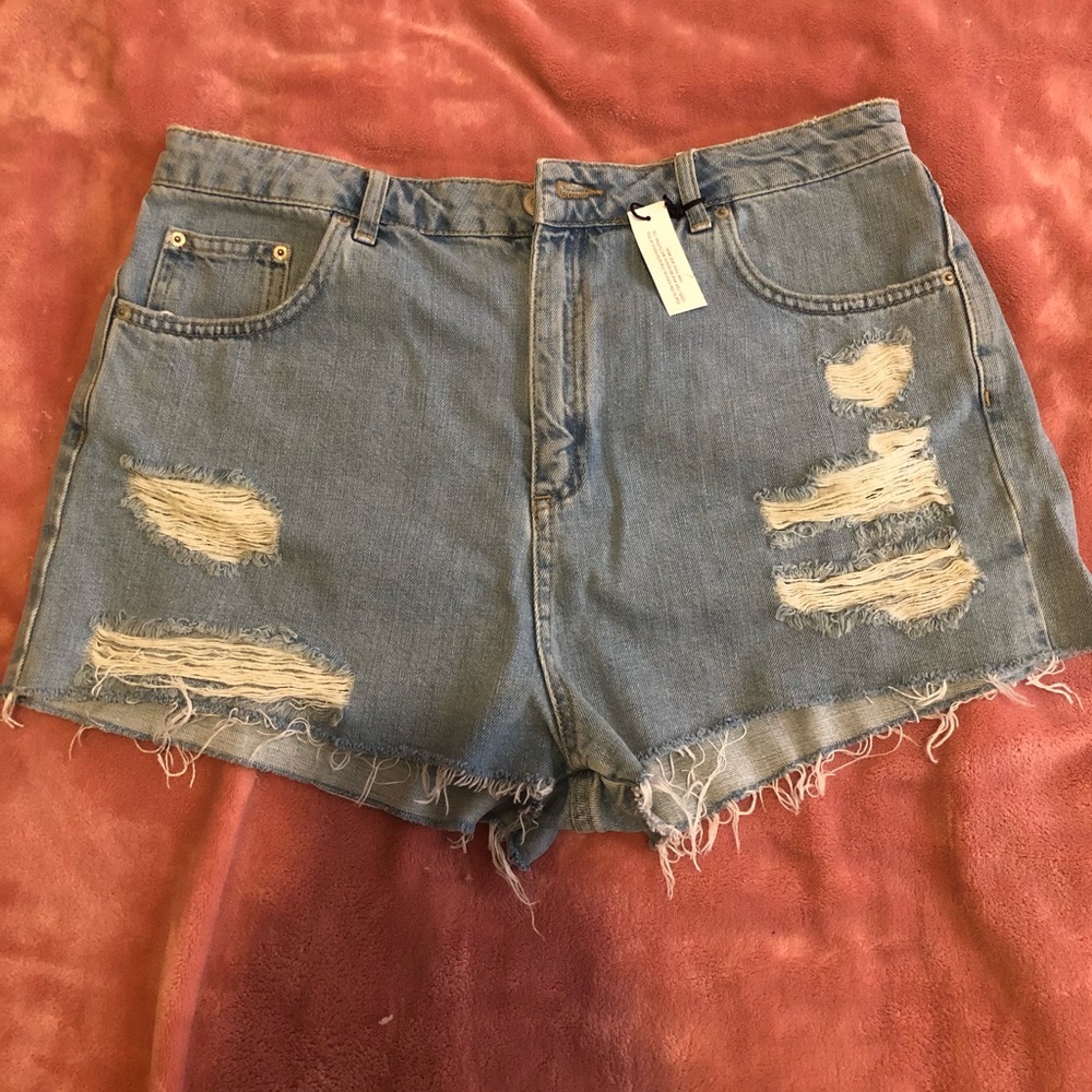 TopShop Moto Mom denim shorts